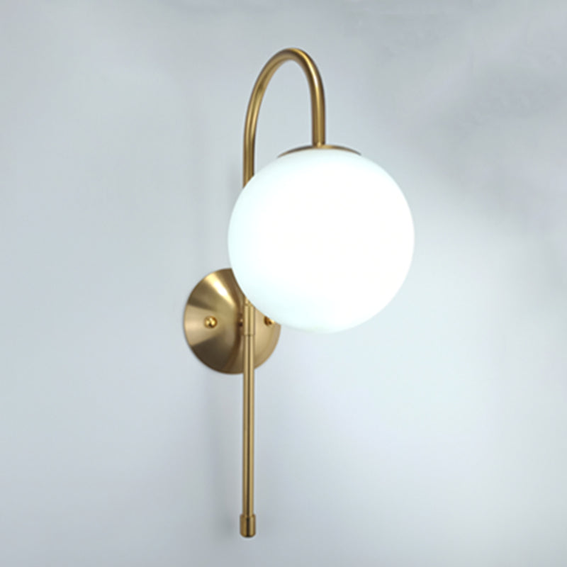 Gold Sconce Light Fixtures Modern 1-Light Wall Mounted Lamp with Grass Shade