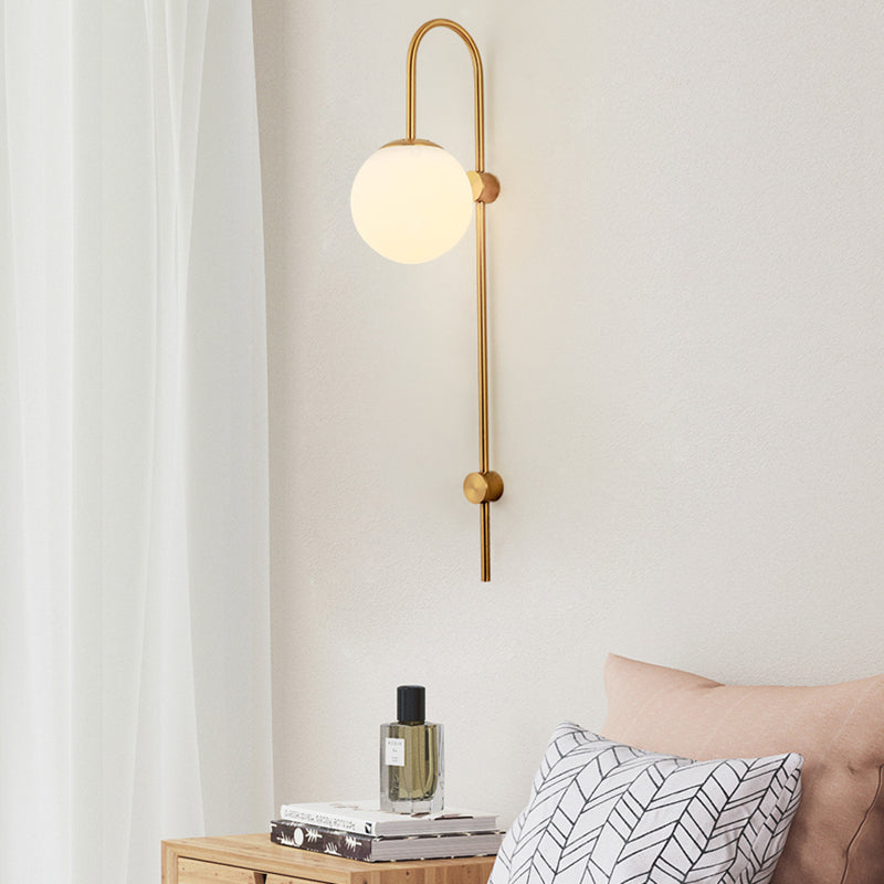 Lámpara de luz de dorado Lámpara de pared moderna de 1 luces con sombra de hierba