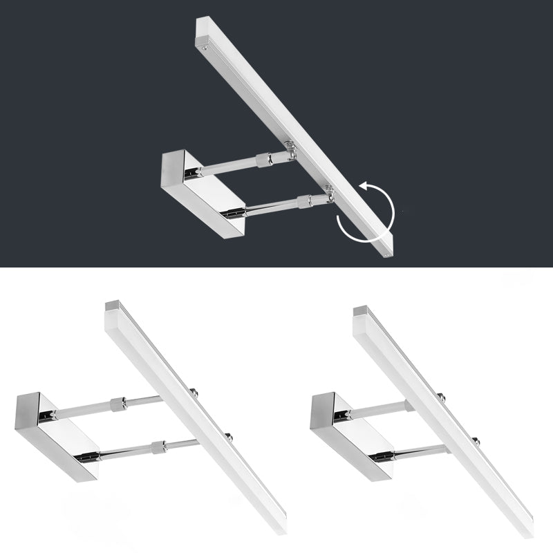 Lampada a parete a LED contemporanea per vanità a barra metallica per bagno