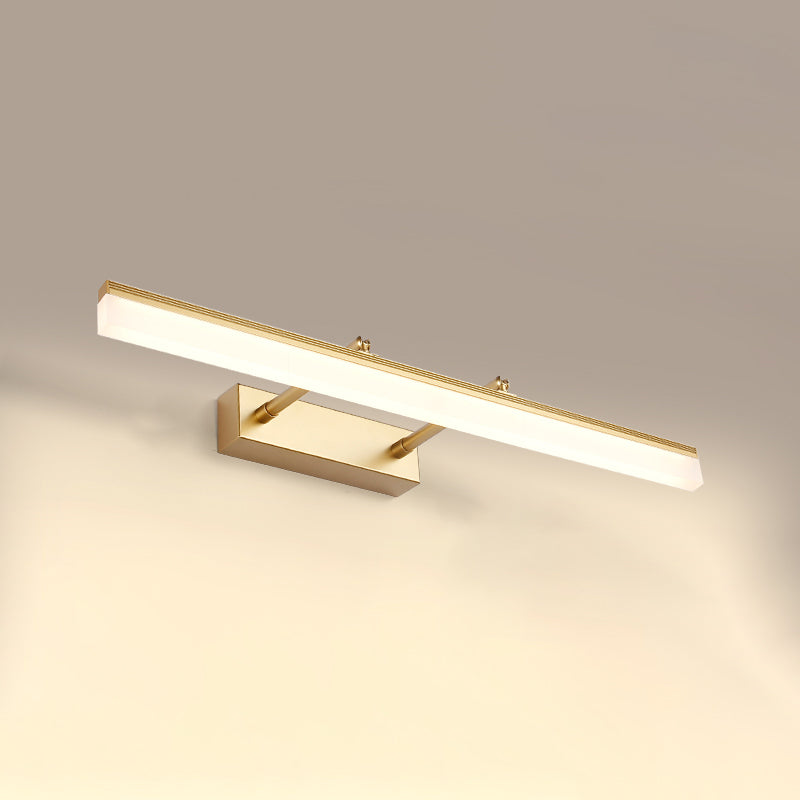 Lampada a parete a LED contemporanea per vanità a barra metallica per bagno