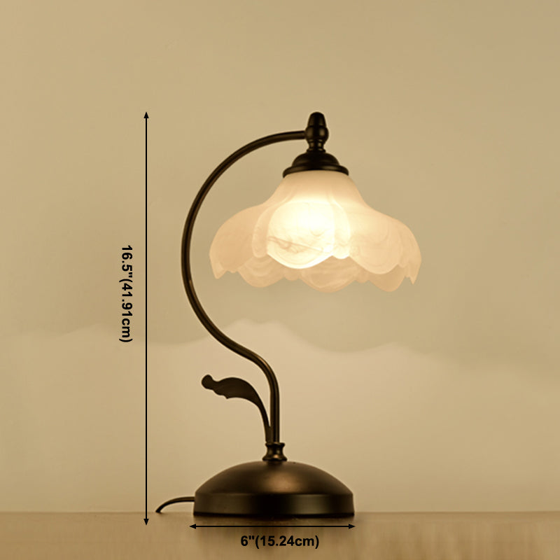 Glass Flower Table Light Contemporary Style Nights and Lamp for Bedroom