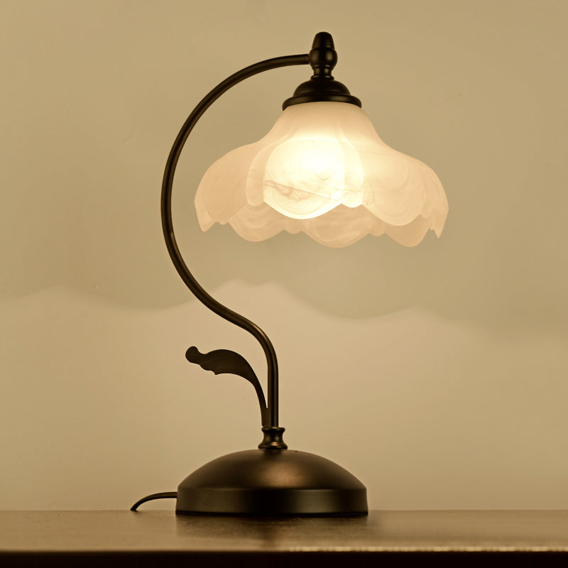 Glass Flower Table Light Contemporary Style Nights and Lamp for Bedroom