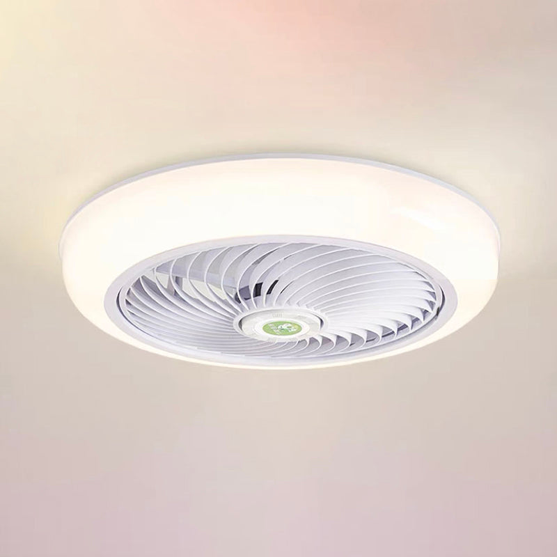 Runde Wohnheimraum LED Deckenventilator Metallic Nordic Semi Flush Mount Lighting
