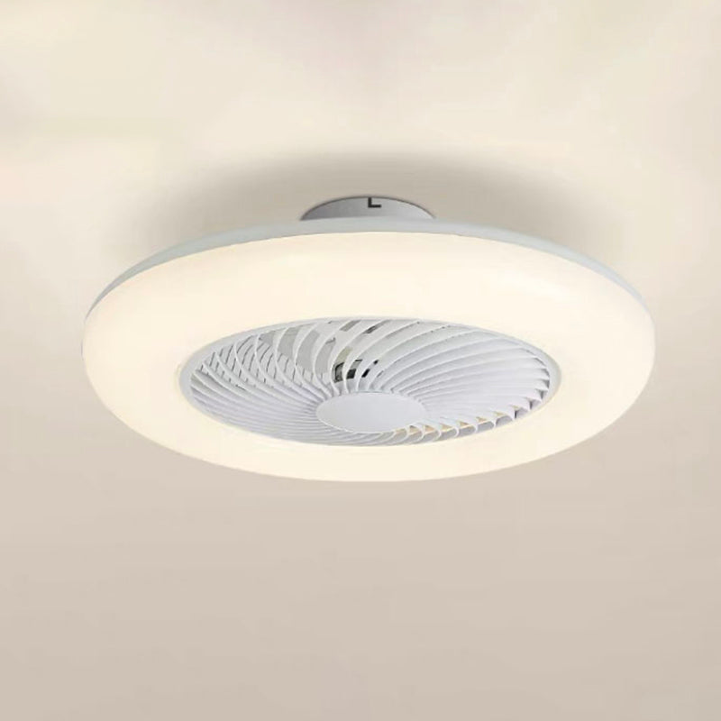 Runde Wohnheimraum LED Deckenventilator Metallic Nordic Semi Flush Mount Lighting