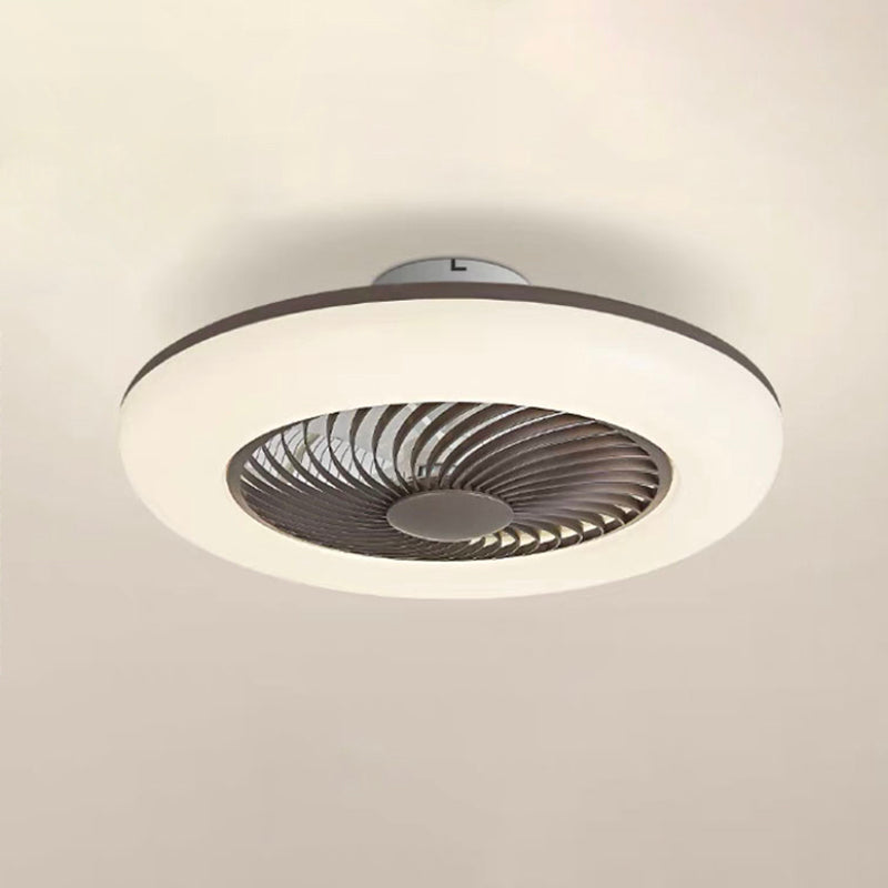 Runde Wohnheimraum LED Deckenventilator Metallic Nordic Semi Flush Mount Lighting