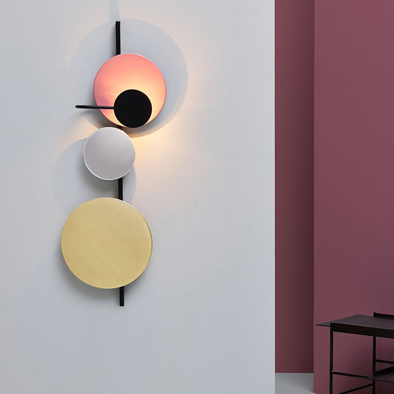 1 Light Round Disc Wall Light Fixtures Postmodern Sconce Light Fixtures