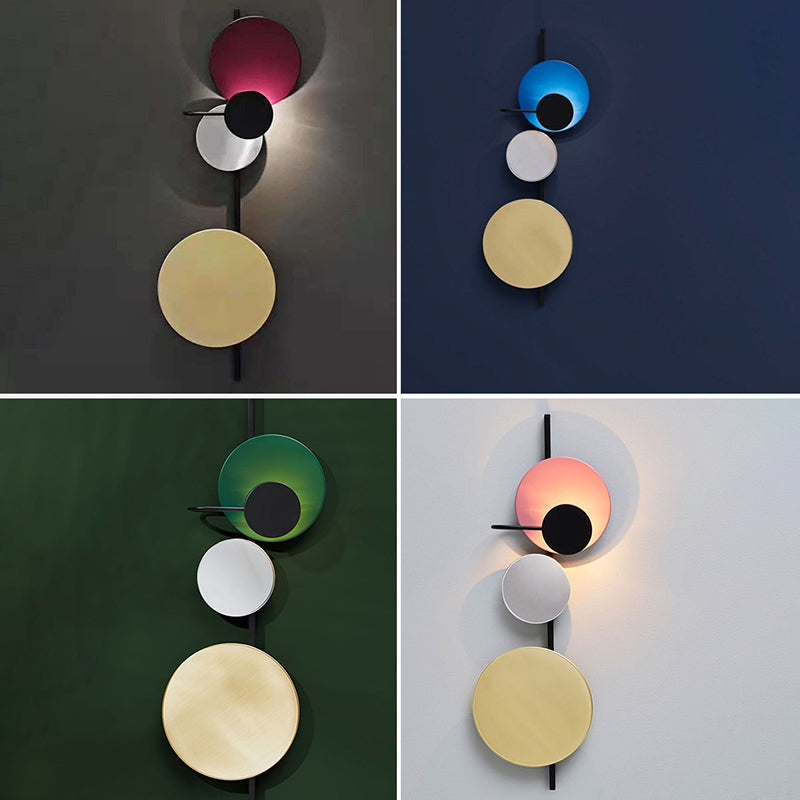1 Light Round Disc Wall Light Fixtures Postmodern Sconce Light Fixtures