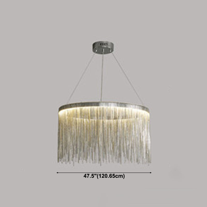 Round Aluminium Hanging Ceiling Pendant Fixtures 1-Light Modern Style Led Pendant Lamp