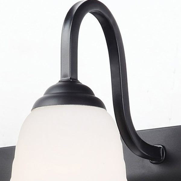 Multi Lights Flower Wall Light Sconces Modern Style White Glass Wall Mounted Vanity Lights