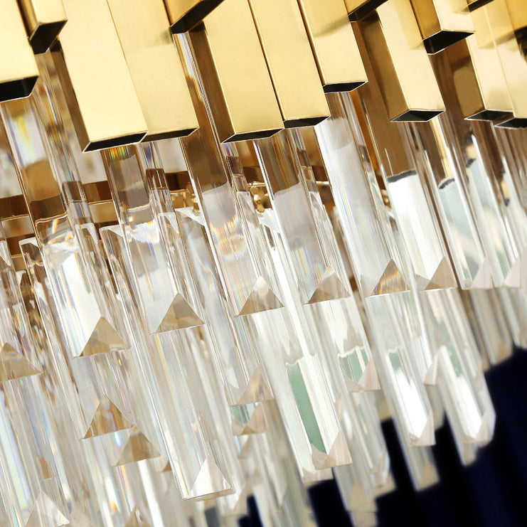 Oval Island Lights Modern Lighting Chandelier Crystal 8 Light Island Light Fixtures in Gold