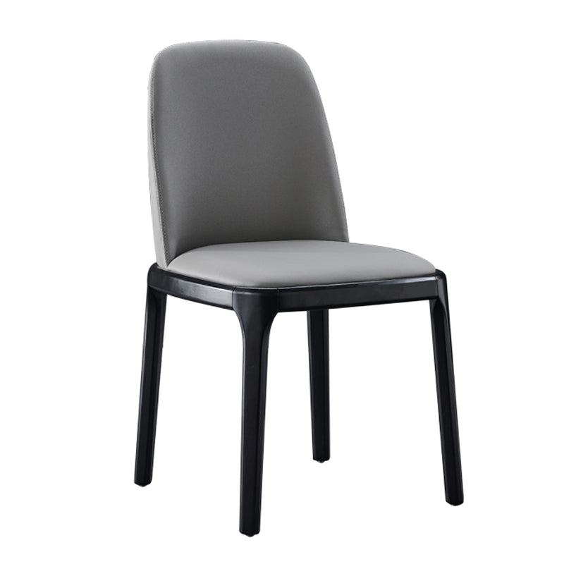 Contemporary Style Leather Chair Wooden Parsons Armless chair for Dining Room