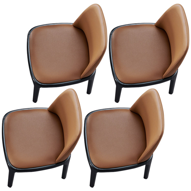 Contemporary Style Leather Chair Wooden Parsons Armless chair for Dining Room