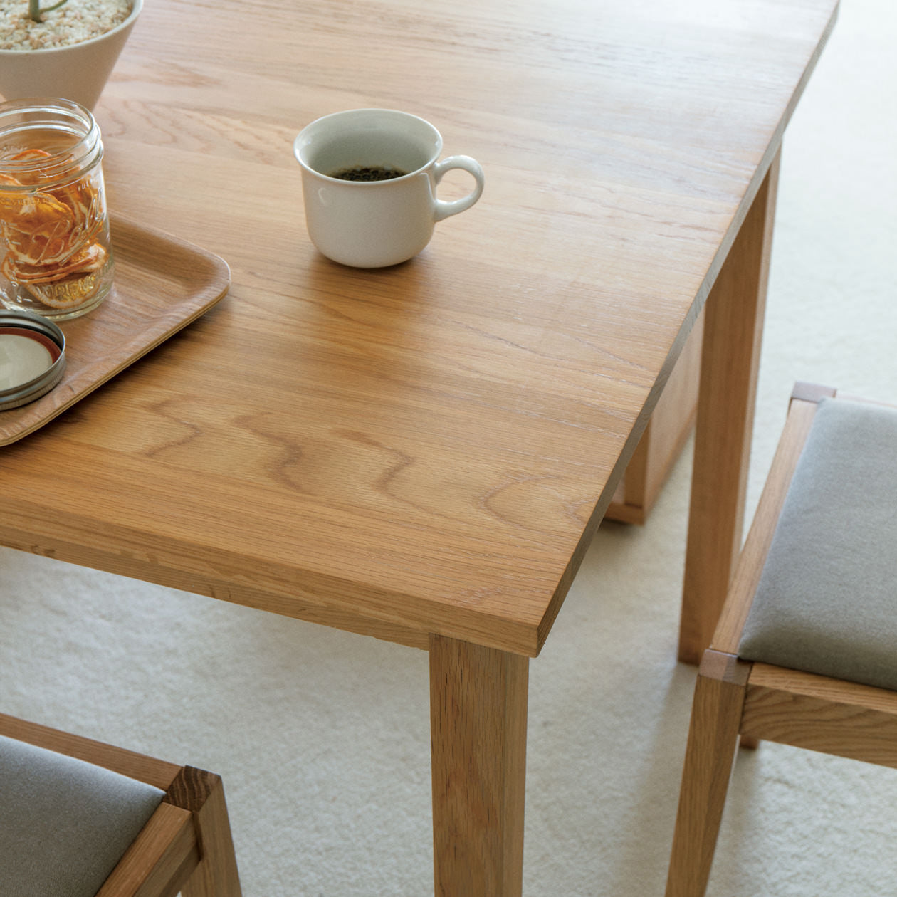 Eenvoud huis vaste houten eettafel rechthoekige tafel met ashout 4 poten basis
