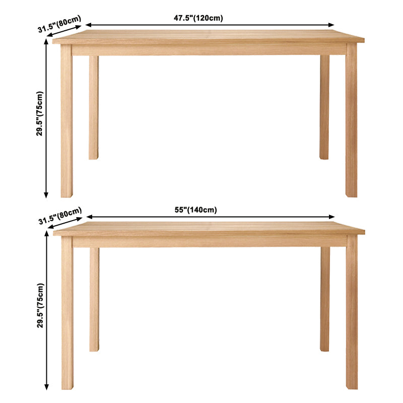 Eenvoud huis vaste houten eettafel rechthoekige tafel met ashout 4 poten basis