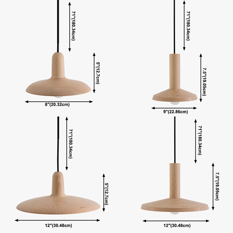 Simplicidad contemporánea Luz de techo de granja con sombra de madera