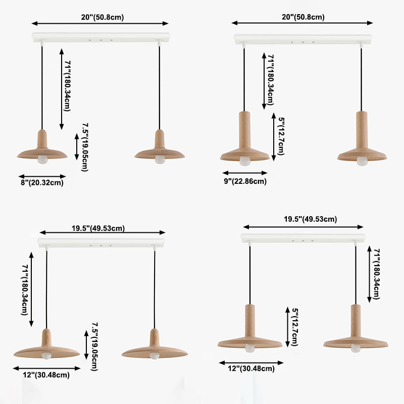 Simplicidad contemporánea Luz de techo de granja con sombra de madera