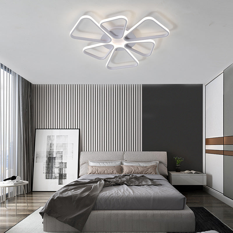 Eenvoudig bruin/wit plafond licht bloemen vorm acryl warm/witte verlichting LED flush mount licht voor de kamer van het kind