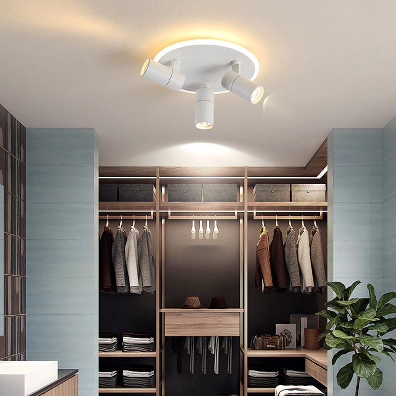 Rotation Metal circulaire Flush Mount Light Halway Office 4 têtes