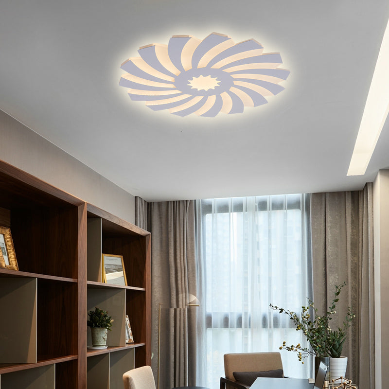 Slaapkamer Hotel Bloem Plafondlamp Acryl Moderne Stijl Warm/Wit Verlichting LED Plafondlamp in Wit