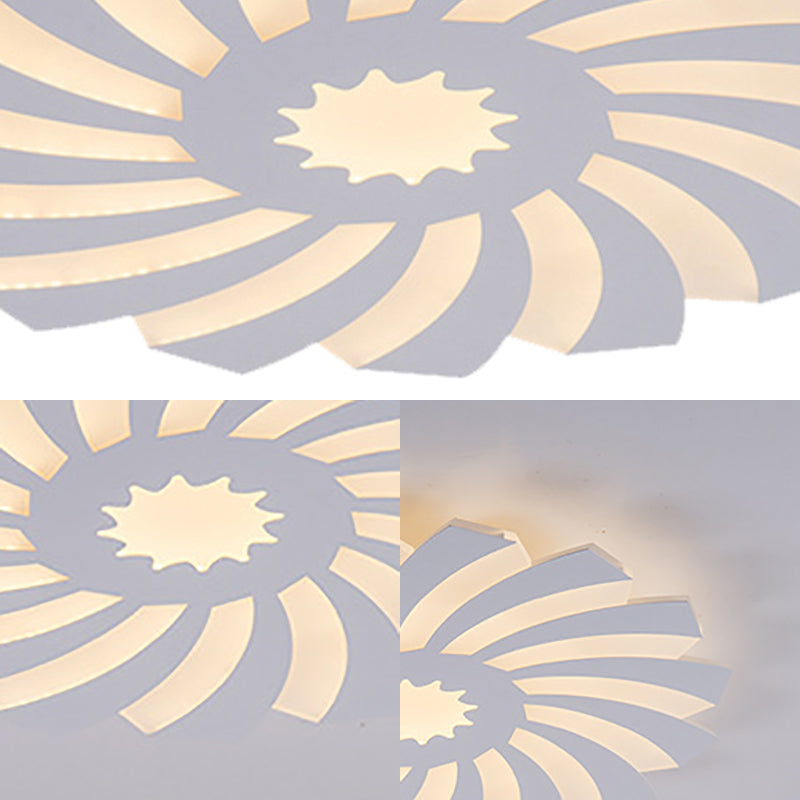 Slaapkamer Hotel Bloem Plafondlamp Acryl Moderne Stijl Warm/Wit Verlichting LED Plafondlamp in Wit