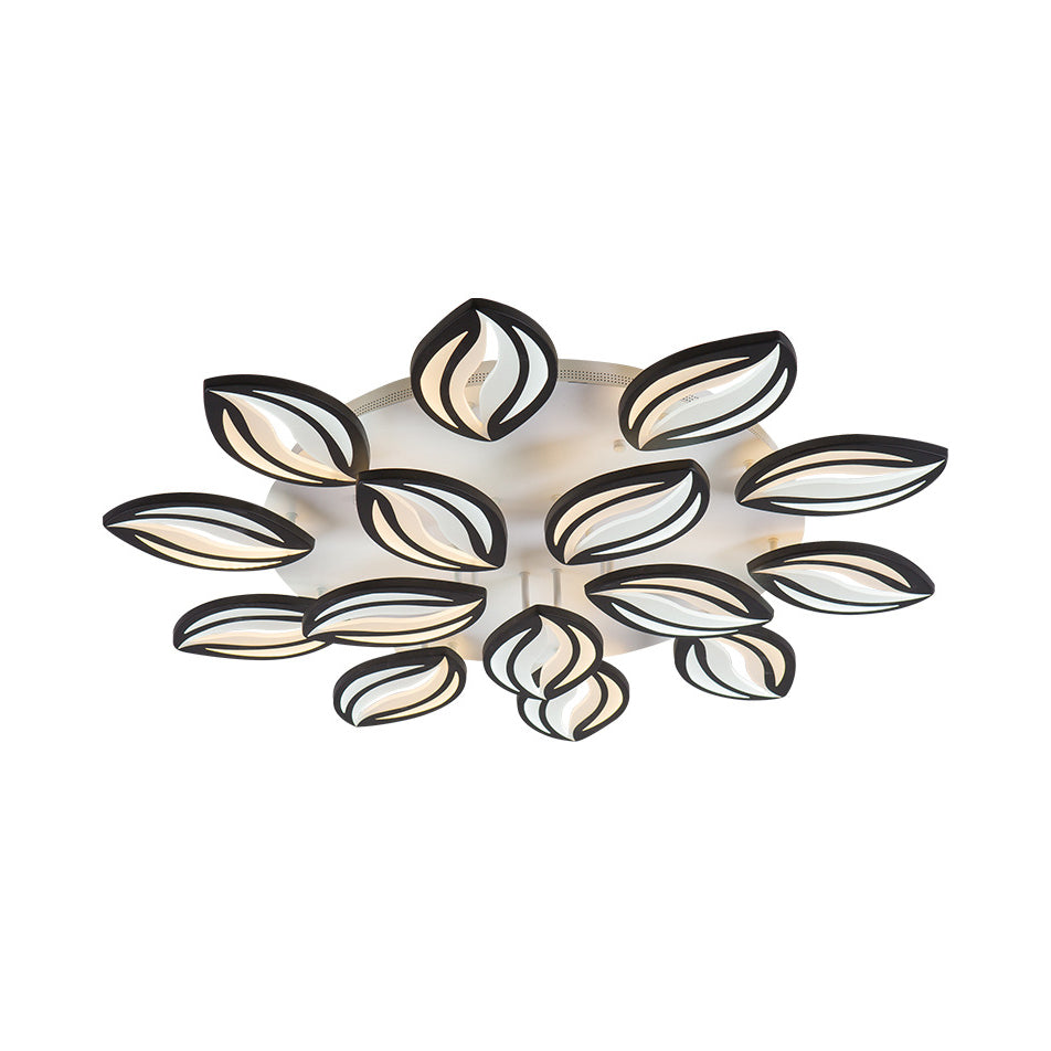 Acrylbladvorm Flush Mount Mount Light moderne stijl LED plafondlicht in zwart voor hotelwinkel