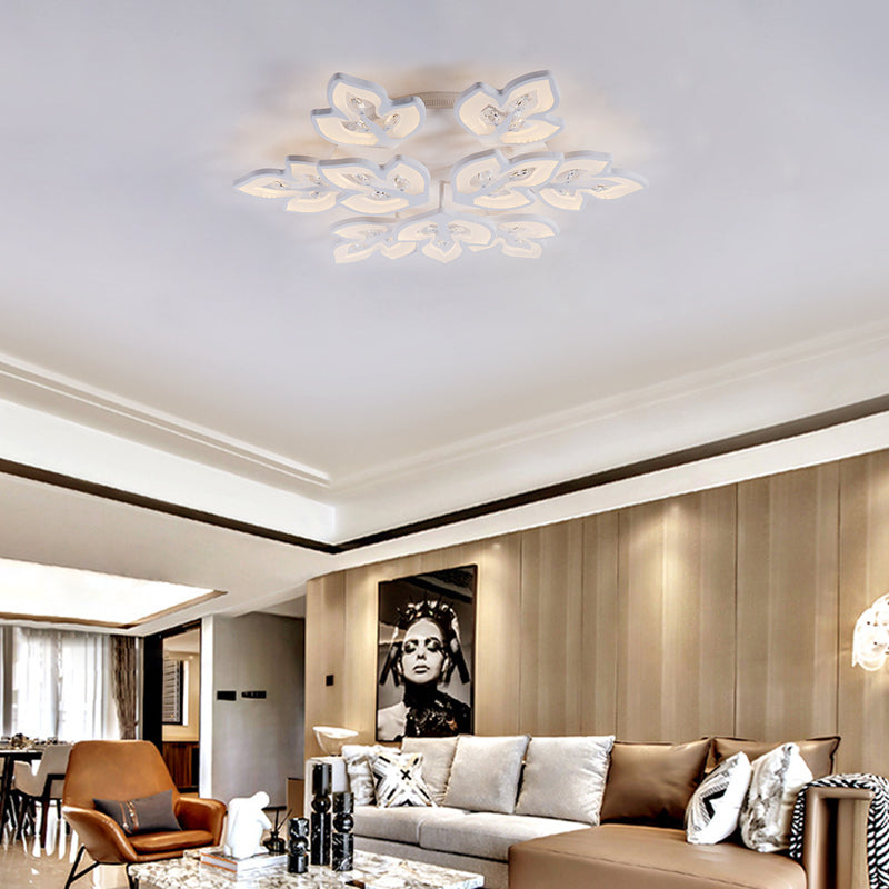 Kantoorrestaurant plafondlamp acryl modern stijlvolle warm/witte verlichting led semi -flush mount licht in wit