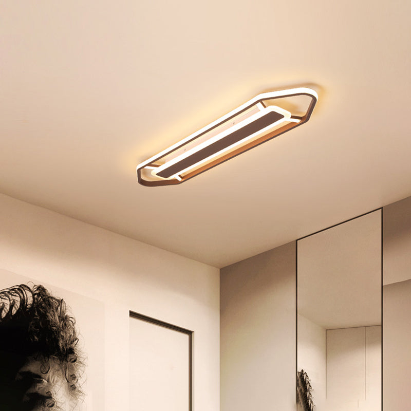 23.5"/31.5"/39" W Linear Flush Lamp Nordic Iron Led Bedroom Flush Lighting in Warm/White Light