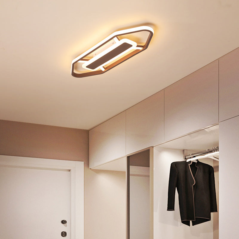 23.5"/31.5"/39" W Linear Flush Lamp Nordic Iron Led Bedroom Flush Lighting in Warm/White Light