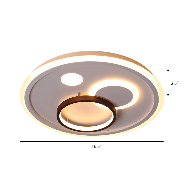 16,5 "/20,5" /20,5 " Wide Nordic Style round Rild Lighting Lamp Metal Integrado Led White Flush Lighting with Diffuser