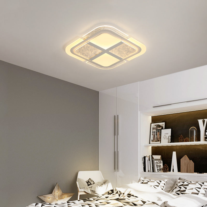Moderne vierkante plafondlamp met mozaïekontwerp acryl led-slaapkamer plafondlamp in warm/wit, 16"/19,5"/23,5" W