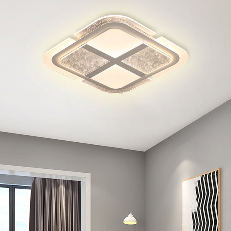 Moderne vierkante plafondlamp met mozaïekontwerp acryl led-slaapkamer plafondlamp in warm/wit, 16"/19,5"/23,5" W