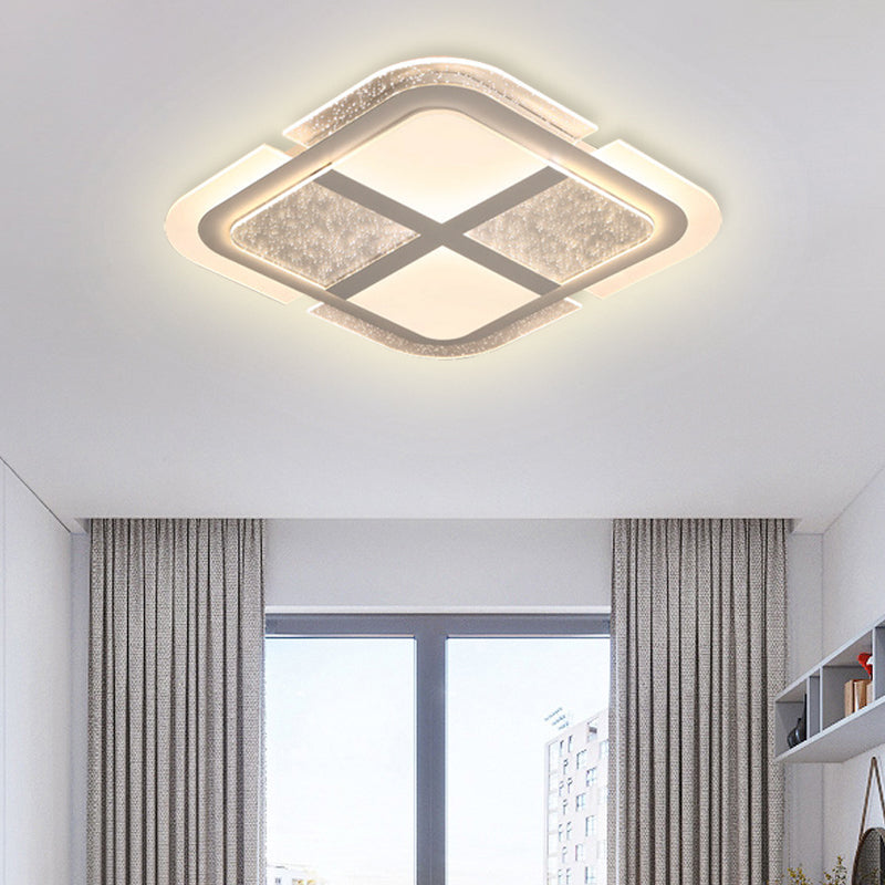 Moderne vierkante plafondlamp met mozaïekontwerp acryl led-slaapkamer plafondlamp in warm/wit, 16"/19,5"/23,5" W