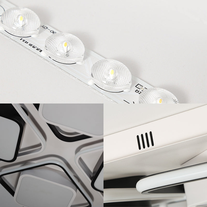 Negro y blanco de cubo Flushmount Light Modern Simple Led Indoor Rush Mount Light light in Third Gear, 27,5 "/41" W