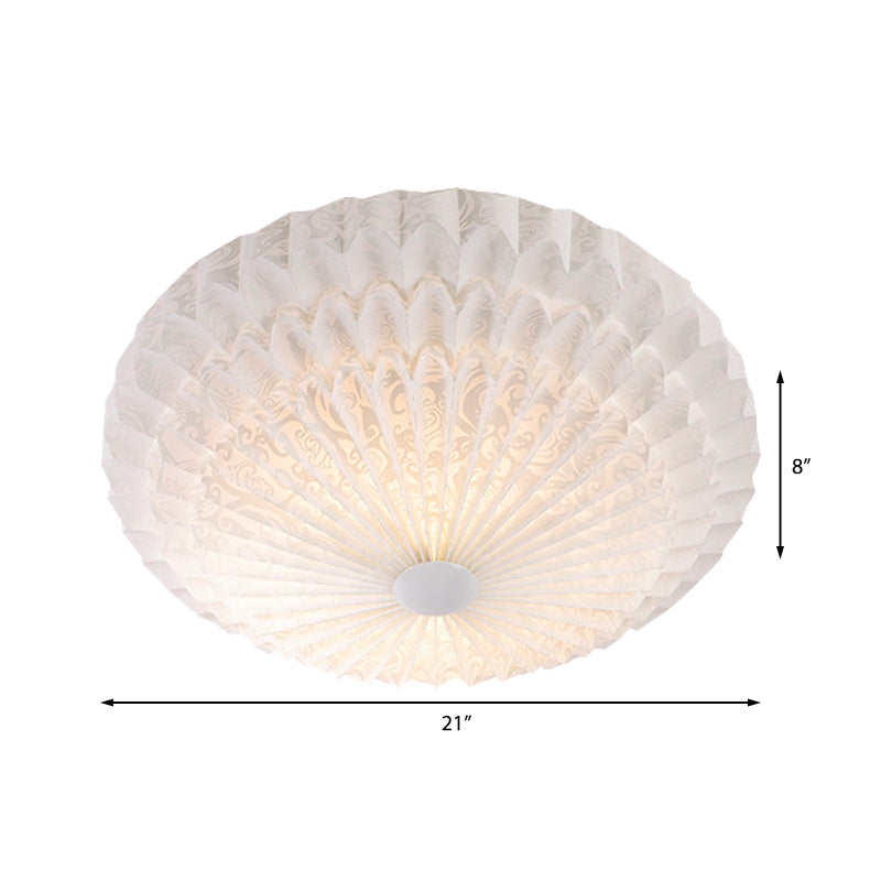 Witte Acryl Flush Verlichting met Dome Schaduw Geïntegreerd 21 "/26" Breed 1 Licht Modern Led Indoor Flush Mount Licht