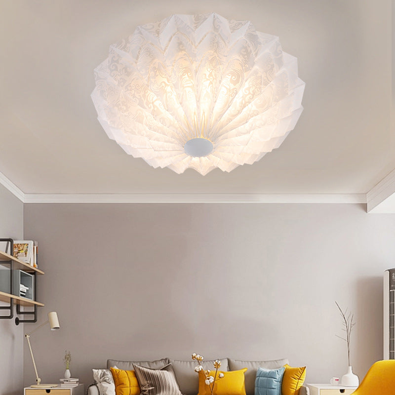 Witte Acryl Flush Verlichting met Dome Schaduw Geïntegreerd 21 "/26" Breed 1 Licht Modern Led Indoor Flush Mount Licht