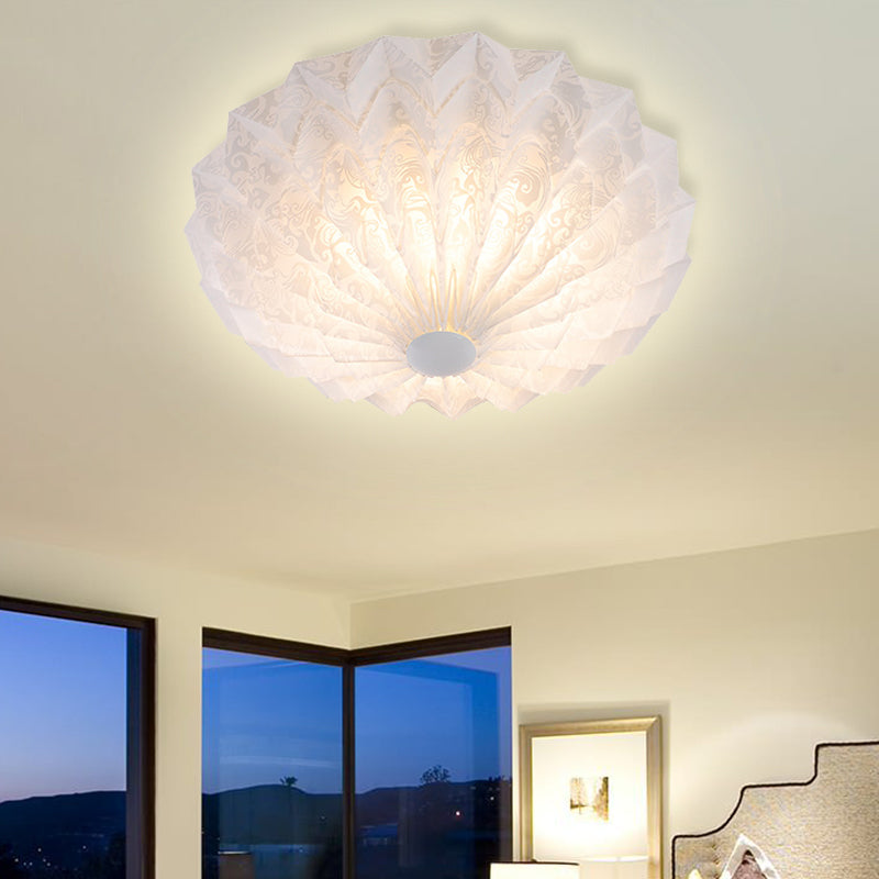 Witte Acryl Flush Verlichting met Dome Schaduw Geïntegreerd 21 "/26" Breed 1 Licht Modern Led Indoor Flush Mount Licht