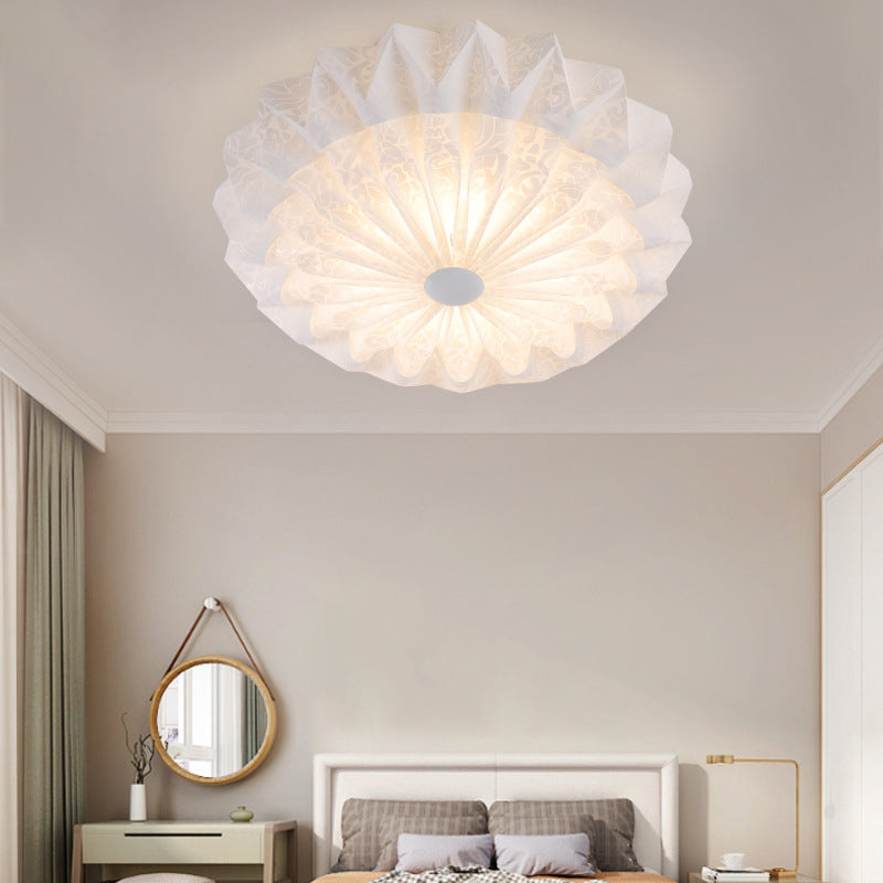 Witte Acryl Flush Verlichting met Dome Schaduw Geïntegreerd 21 "/26" Breed 1 Licht Modern Led Indoor Flush Mount Licht