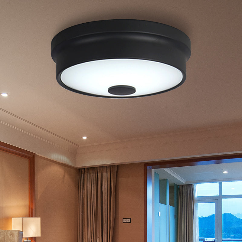 Macaron Drum Lampada da incasso a soffitto in metallo a LED per cameretta dei bambini Illuminazione da incasso in nero/verde/rosa/giallo con diffusore in vetro smerigliato