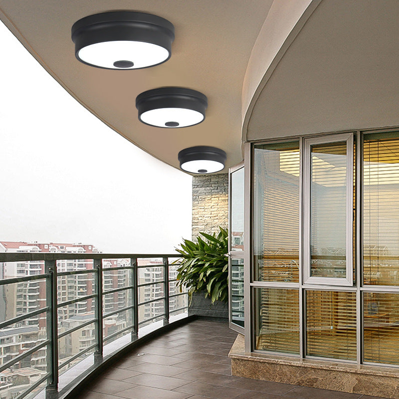 Macaron Drum Lampada da incasso a soffitto in metallo a LED per cameretta dei bambini Illuminazione da incasso in nero/verde/rosa/giallo con diffusore in vetro smerigliato