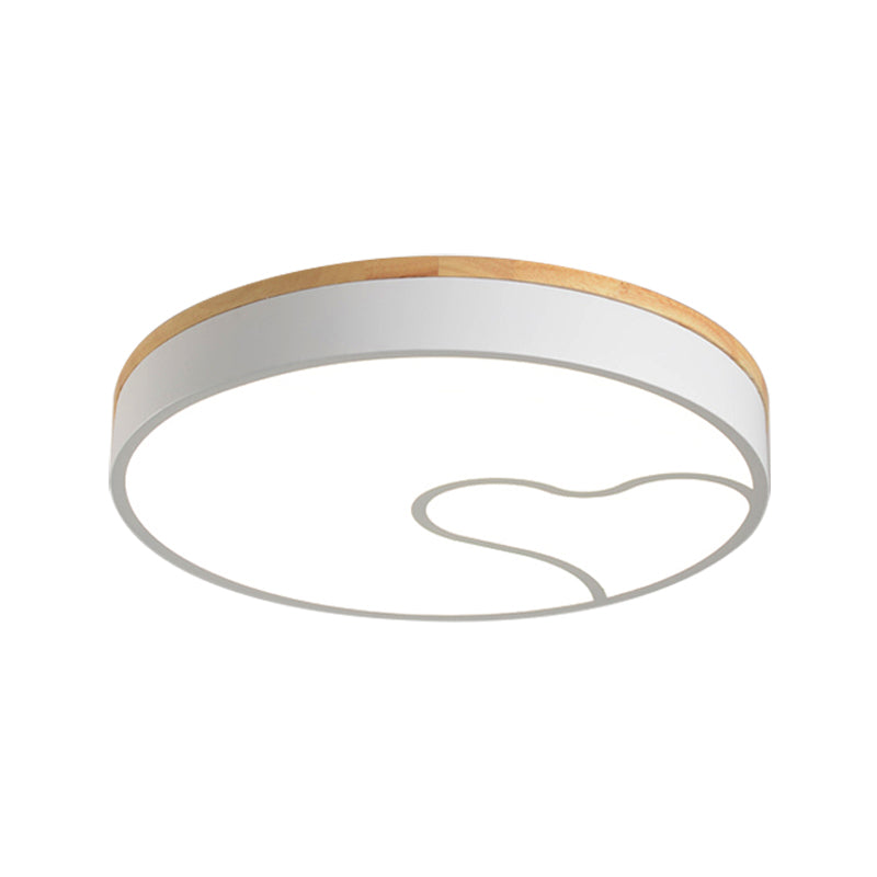 Led Nordic Flush Light met Metal Round Shade Groen/Grijs/Wit Plafond Flush Lamp in Warm/Wit