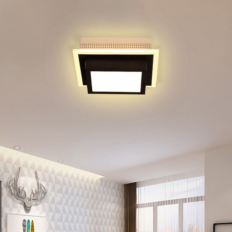 Acryl rond/vierkant/driehoek plafondlamp gang foyer moderne stijl LED-plafondlamp in zwart/wit