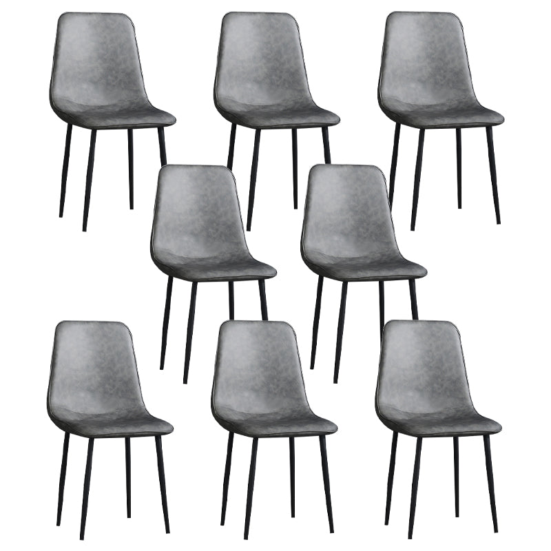 Contemporary Style Metal Chair Kitchen Dining Solid Back Dining Side Chairs