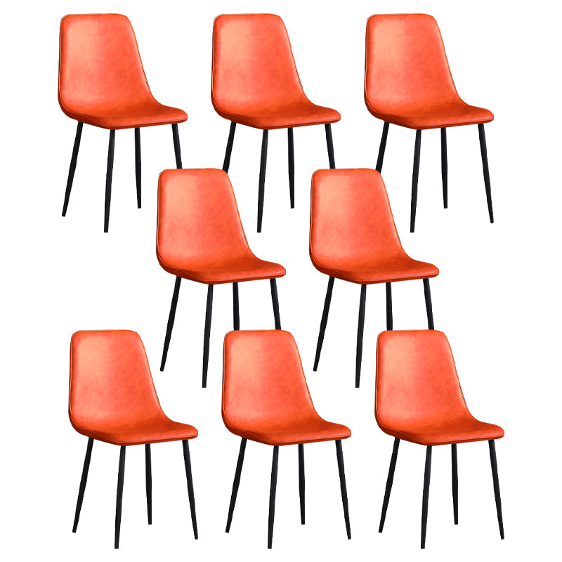 Contemporary Style Metal Chair Kitchen Dining Solid Back Dining Side Chairs