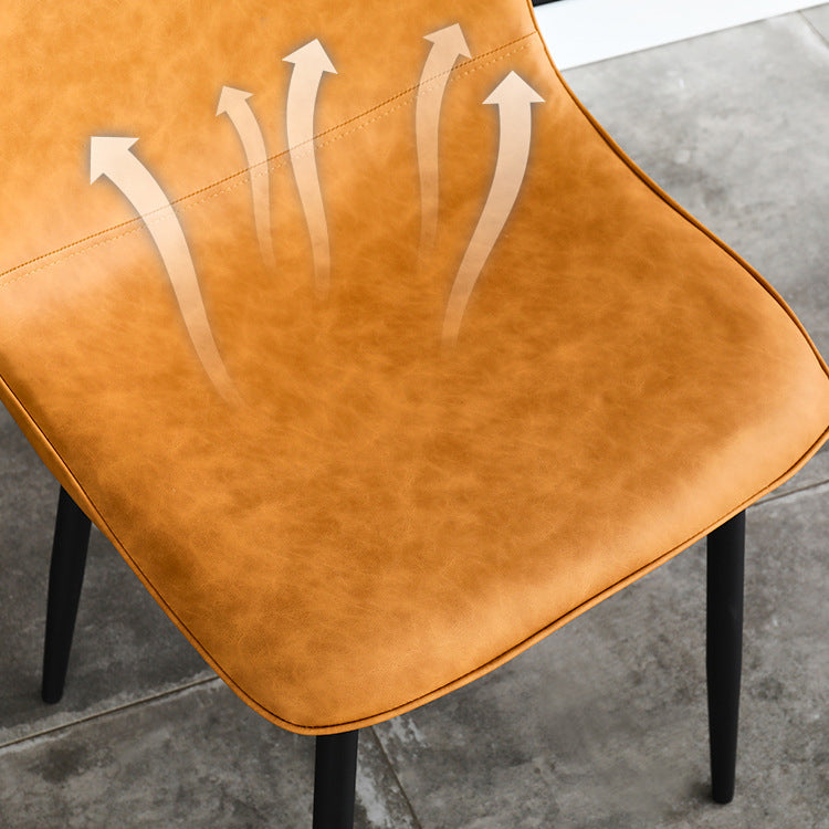 Contemporary Style Metal Chair Kitchen Dining Solid Back Dining Side Chairs
