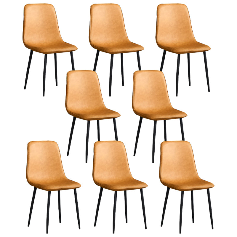 Contemporary Style Metal Chair Kitchen Dining Solid Back Dining Side Chairs