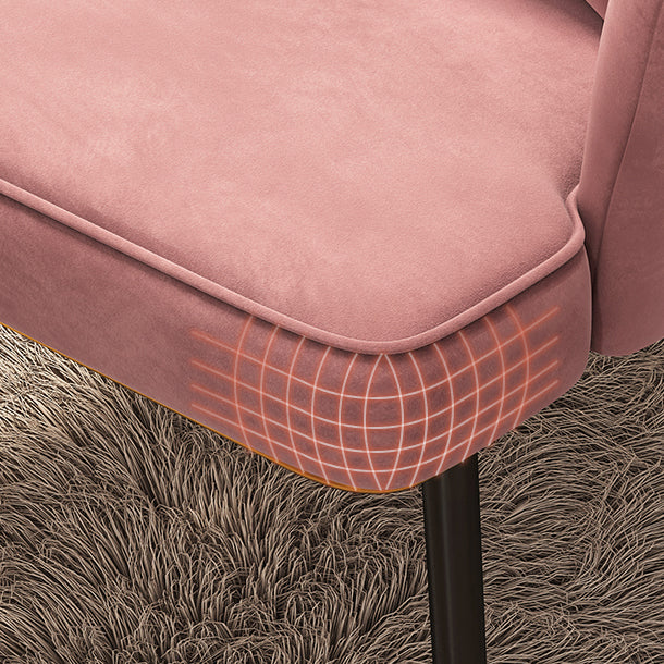 Chaise d'appoint contemporaine en métal, avec bras rembourrés, avec couronne et dossier supérieur