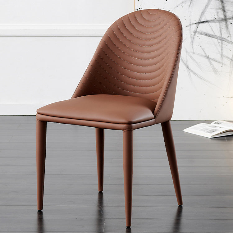 Contemporary Metal Dining Room Chairs Upholstered Armless Dining Chairs for Home Use