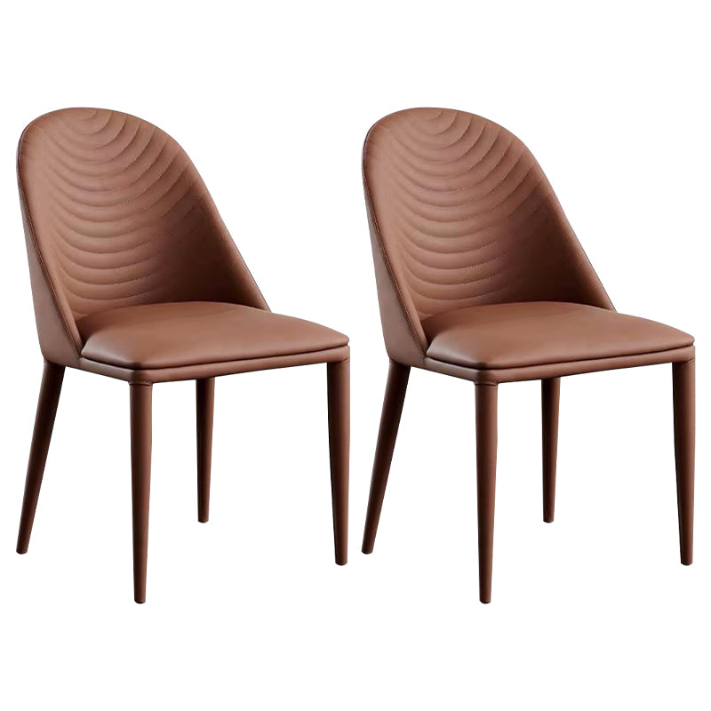 Contemporary Metal Dining Room Chairs Upholstered Armless Dining Chairs for Home Use