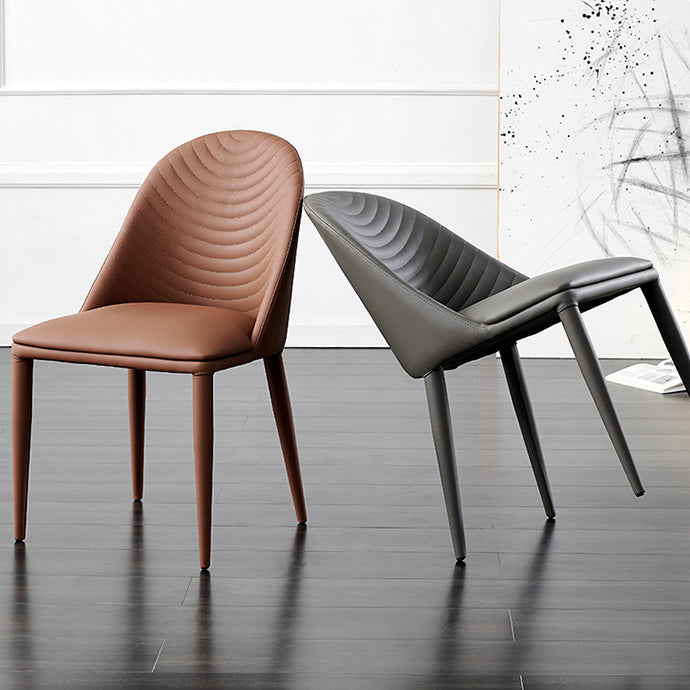 Contemporary Metal Dining Room Chairs Upholstered Armless Dining Chairs for Home Use