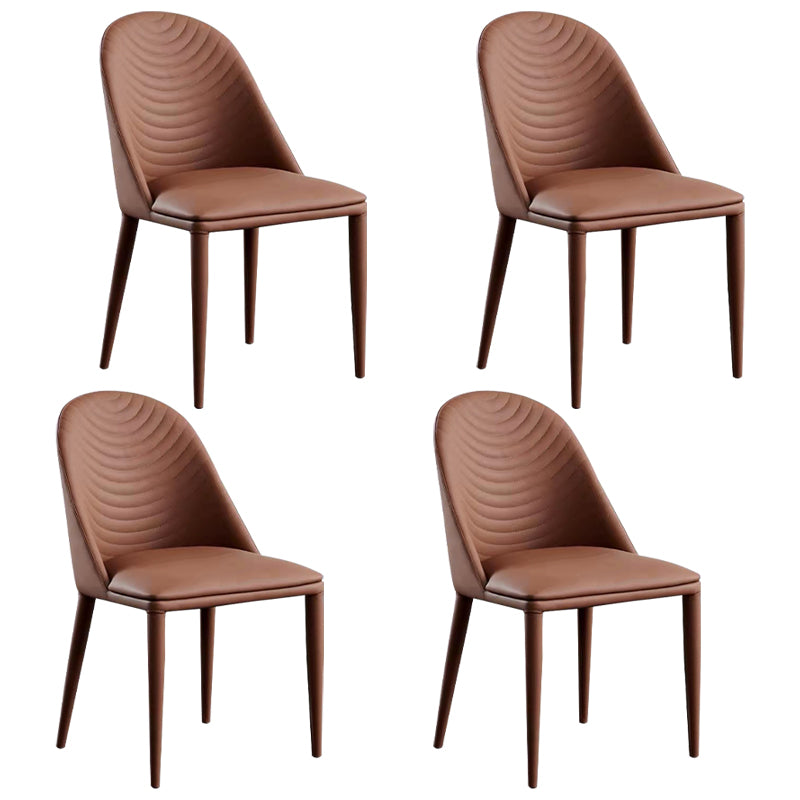 Contemporary Metal Dining Room Chairs Upholstered Armless Dining Chairs for Home Use